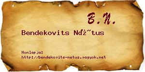 Bendekovits Nétus névjegykártya